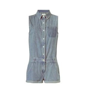 Rag & Bone Light Blue Denim (cut-out back) Romper
